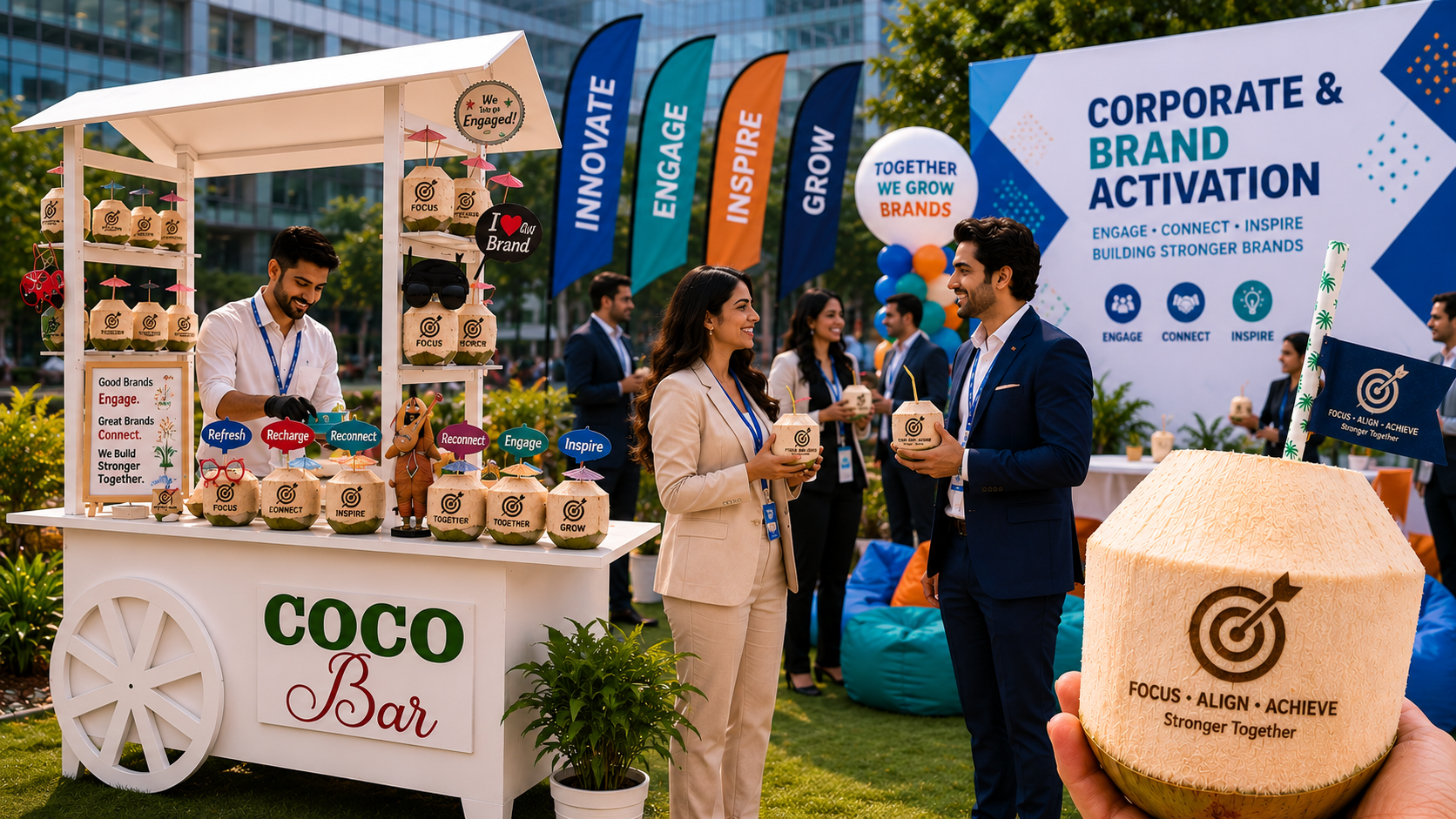 Corporate Event Personalized Coconuts Branding