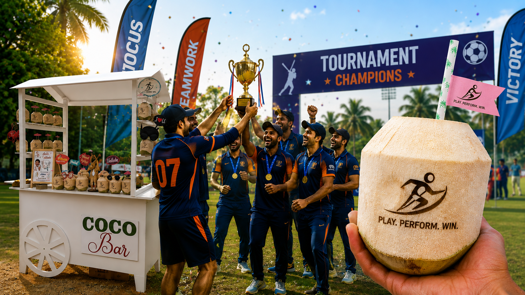 Sports Tournament Event Personalized Coconuts