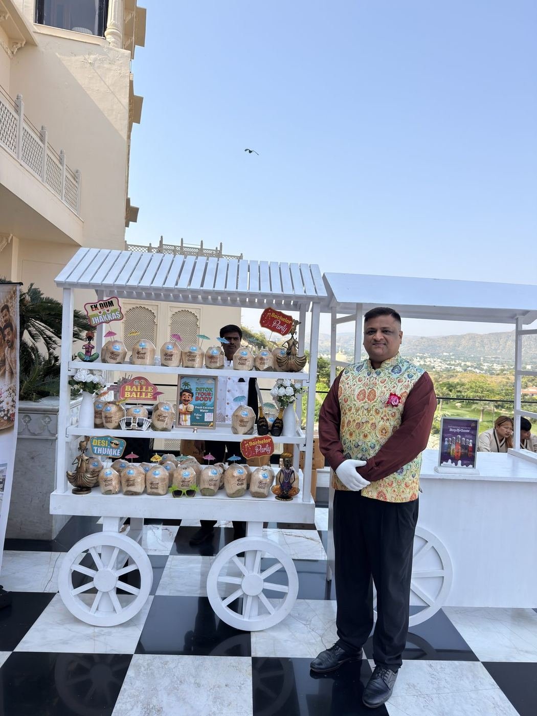 CocoCart set up with a CocoBoy ready to serve